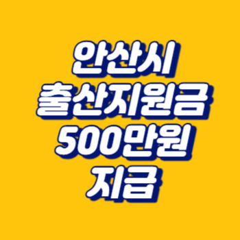 안산시 출산지원금 무려 500 (feat. 2024)